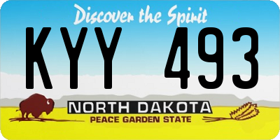 ND license plate KYY493