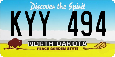 ND license plate KYY494
