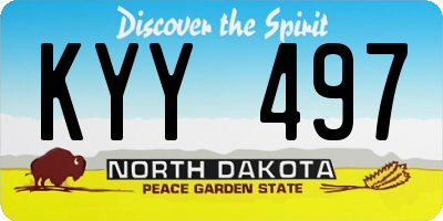 ND license plate KYY497