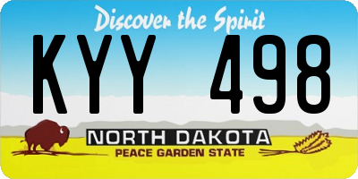 ND license plate KYY498