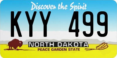 ND license plate KYY499