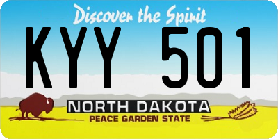 ND license plate KYY501