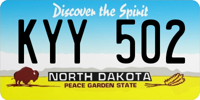 ND license plate KYY502