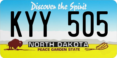 ND license plate KYY505