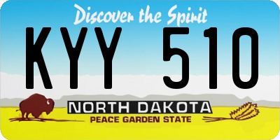 ND license plate KYY510