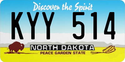 ND license plate KYY514