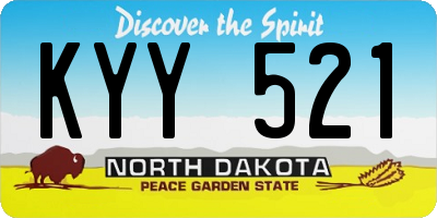 ND license plate KYY521