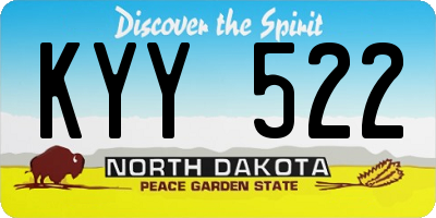ND license plate KYY522