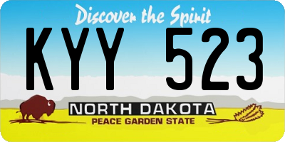 ND license plate KYY523