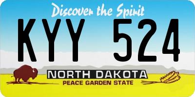 ND license plate KYY524