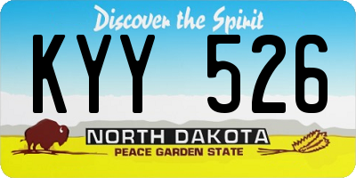 ND license plate KYY526
