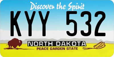 ND license plate KYY532