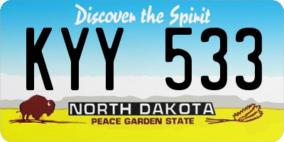 ND license plate KYY533