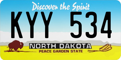 ND license plate KYY534