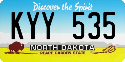 ND license plate KYY535