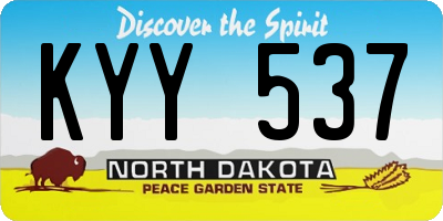 ND license plate KYY537