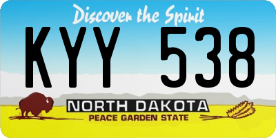 ND license plate KYY538