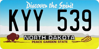 ND license plate KYY539