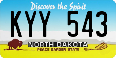 ND license plate KYY543