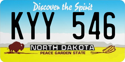 ND license plate KYY546
