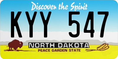 ND license plate KYY547