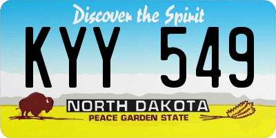 ND license plate KYY549