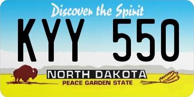ND license plate KYY550