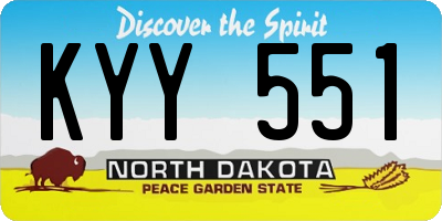 ND license plate KYY551