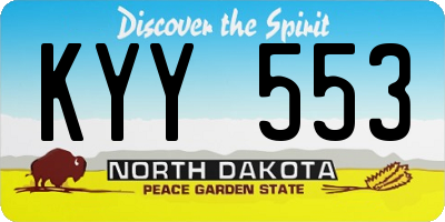 ND license plate KYY553