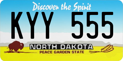 ND license plate KYY555