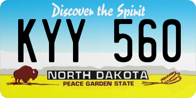 ND license plate KYY560