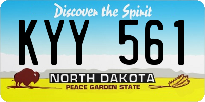 ND license plate KYY561