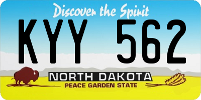 ND license plate KYY562