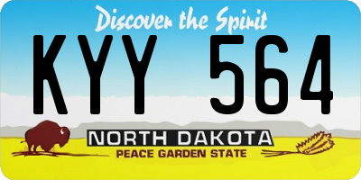 ND license plate KYY564