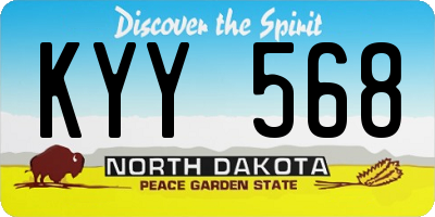 ND license plate KYY568