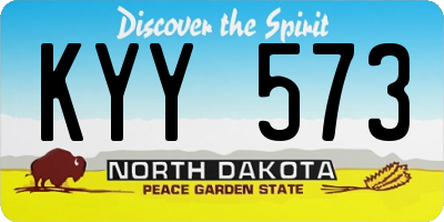 ND license plate KYY573