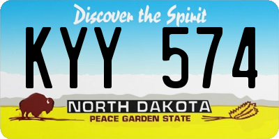 ND license plate KYY574