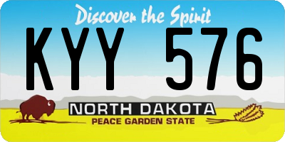 ND license plate KYY576