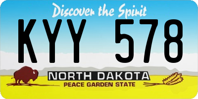 ND license plate KYY578