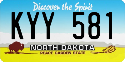 ND license plate KYY581