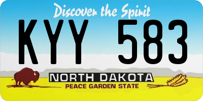 ND license plate KYY583
