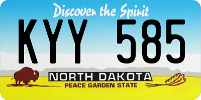 ND license plate KYY585