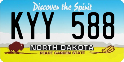 ND license plate KYY588