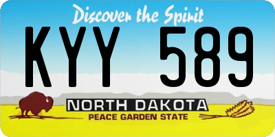 ND license plate KYY589