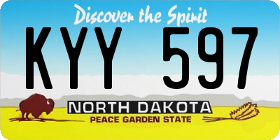 ND license plate KYY597
