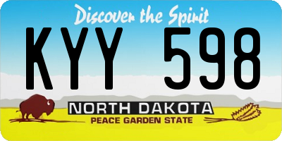 ND license plate KYY598