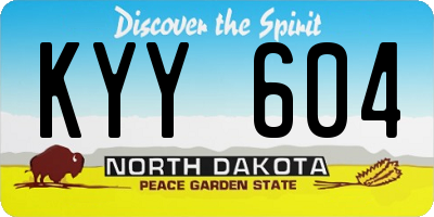 ND license plate KYY604