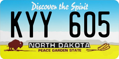 ND license plate KYY605