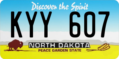 ND license plate KYY607