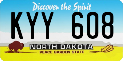 ND license plate KYY608